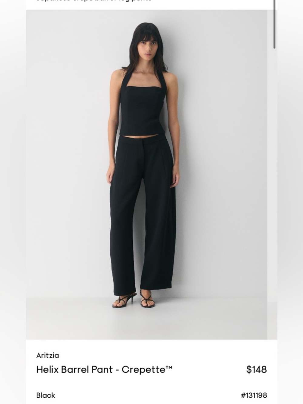 NWT Aritzia Helix Barrel Pant